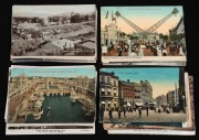 POSTCARDS - UNITED KINGDOM: A group of mainly photographic postcards, including of note many exhibition cards with exhibition cancellations (1908 Franco-British, 1909 Imperial International, 1910 Japan-British, 1937 Daily Mail Ideal Home, etc.), and other