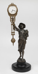 Onion Boy mystery swinging clock, 20th century, 40cm high.