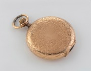 An antique French 15ct gold full hunter cased pocket watch with crown wind and engraved decoration, 19th century, 7cm high including bow, 73 grams total including movement. - 2