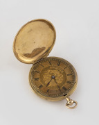 An antique 18ct gold cased pocket watch with engraved full hunter case, retailed by A. MARCROW & SON of MELBOURNE, 19th century, ​​​​​​​4.5cm high including bow, 26 grams total including movement.