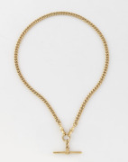 A 9ct gold fob chain with curb link, 20th century, stamped "375", the chain 40cm long.