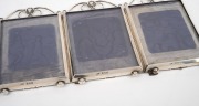 An antique English sterling silver three-fold picture frame, made in Birmingham, circa 1897, ​​​​​​​18cm high, 32.5cm wide. - 2