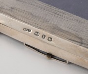 An antique English sterling silver three-fold picture frame, made in Birmingham, circa 1897, ​​​​​​​18cm high, 32.5cm wide. - 5