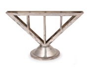 MARIANNE BRANDT (1893-1983) Austrian 800 silver napkin holder with gilt wash interior, circa 1930. Usually seen in painted tinplate, this example in 800 silver is the only example known to our rooms and may have been a special custom order, 13cm high, 21c