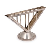 MARIANNE BRANDT (1893-1983) Austrian 800 silver napkin holder with gilt wash interior, circa 1930. Usually seen in painted tinplate, this example in 800 silver is the only example known to our rooms and may have been a special custom order, 13cm high, 21c - 2