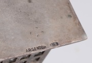 Austrian Argentor silver vase with HOFFMANN/MOSER decoration and original glass liner, early 20th century, stamped "ARGENTOR A.S.", 15cm high overall. - 2