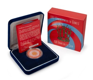XVII COMMONWEALTH GAMES: 2002 RAM tri-metallic $50 proof, limited edition #1368/5000, featuring gold centre, silver inner ring, and copper outer ring; offered in presentation case with box and CoA.