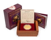 1995 Floral Emblems of Australia $150 gold Proof "The Waratah" in superb timber case of issue; with CofA, booklet and original box.