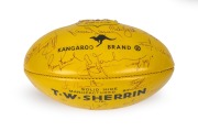 A circa 1980s "Kangaroo Brand" football signed by more than thirty Swans players, including Graham Teasdale, Barry Round, Terry O'Neill, Gary Brice, and many more.