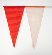 SOUTH MELBOURNE SWANS - 1970 FINALISTS: Two different pennants listing the whole team, including Bob Skilton, Norm Smith, and Peter Bedford; both approx. 42cm long. (2 items) - 2