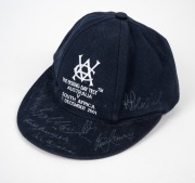 VCA BOXING DAY TEST 2001: Australia V South Africa cricket cap with embroidered "VCA" logo on front, with nine signatures including those of Bill Lawry, Keith Stackpole, Bob Cowper, and Merv Hughes. - 2