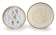 Keith Stackpole's Royal Worcester 1st May 1971 Australian Cricket Team On Tour plate, featuring 20+ signatures include those of Ian Chappell (captain) and Keith Stackpole, Royal Worcester symbol on reverse; together with Coalport 1980 Centenary Test Engla