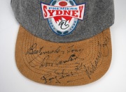 Remainder lot of eight football items including 1971 Collingwood Old Players' Association dinner menu with 50+ signatures including those of Jack Ryder, Bob Rose, Brian Taber, Tom Sherrin, Bill Twomey, Ray Gabelich, and Bruce Andrew; a 1989 Carlton 125th - 2