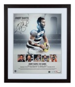 GEELONG - JIMMY BARTEL 250 GAMES: Signed limited edition [7/50] poster, with CoA affixed on reverse, framed and glazed, 66 x 56cm overall.