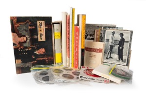 Collection remainder of books, booklets, and pamphlets, most related to sport or the Olympics, some signed by 1956 Olympic athletes from the Romanian and Czechoslovakian delegations, among others; titles include "Sport in Czechoslovakia", "Arts In The Rumanian People's Republic", "Grigorescu - Masters Of Rumanian Painting", and Dr Ferenc Mezo's "Les Jeux Olympiques Modernes", plus five film reels of unknown content. (28 items)