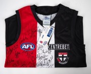 AFL "On-Field Team Gear" St. Kilda guernsey, signed by more than forty members of an early 2010s St. Kilda roster, including Nick Riewoldt, Leigh Montagna, and Brendon Goddard. - 2