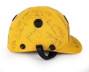 1992 Australian One Day International team batting helmet with Australian Coat of Arms to front panel, signed in pen by numerous cricketing greats present at the match, including Don Bradman, Greg Chappell, David Boon, Glenn McGrath, Ian Healy, Mark Taylo - 5