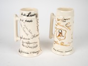 1966/67 AUSTRALIAN CRICKET TOUR OF SOUTH AFRICA: Two gilt ceramic beer steins featuring 25+ original signatures, including those of Australians Bill Lawry, Bob Cowper, Ian Chappell, Keith Stackpole, Bob Simpson, and Ian Redpath, as well as South Africans - 3