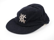 KEITH STACKPOLE'S VICTORIAN TEAM CRICKET CAP: Circa 1960s baggy blue, embroidered "VCA" logo on front, fair condition. - 2