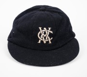 KEITH STACKPOLE'S VICTORIAN TEAM CRICKET CAP: Circa 1960s baggy blue, embroidered "VCA" logo on front, fair condition. - 3