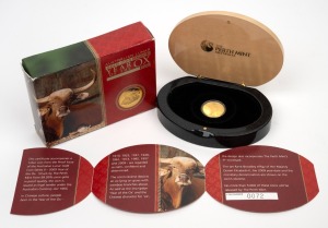 YEAR OF THE OX: Australian Lunar Series II 2009 1/4oz $25 gold proof, limited edition #72/5000, in presentation case with CoA and box.