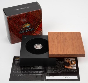 DISCOVER AUSTRALIA - PLATINUM: Perth Mint 2009 1/10oz Kangaroo $15 platinum proof, P mint mark, in presentation case with CoA.