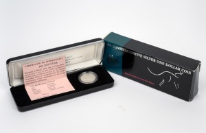 ONE DOLLAR: 1994 RAM Sydney Coin Fair sterling silver $1 proof with continuous milled edge, limited edition #3506/5000, in presentation case with box and CoA.