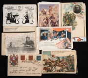 POSTCARDS: BOER WAR PROPAGANDA: A fascinating collection of original pictorial postcards, most mocking the "other" side, with a good representation of German, French, Dutch, Flemish, and English types. (30+). - 2