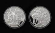 1993 $20 silver Proof pair produced for the IOC Centennial 1896-1996 Series - Fair Play and Friendship, (2).