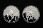 Canada: 1992 $15 silver Proof pair produced for the IOC Centennial 1896-1996 Series, (2).