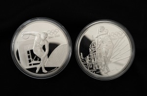 FRANCE: 1994 100 Franc silver Proof pair produced for the IOC Centennial 1896-1996 Series - Discus and Javelin, (2).