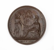 U.K.: Repeal of the Sacramental Test Act, 1828, by S. Clint, (bronze, 60mm, 85g) with standing Liberty handing charter to seated Britannia, Piety in centre, reverse legend in wreath, EF.