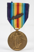 SOUTH AFRICA: WORLD WAR ONE pair comprising Victory Medal with bronze oak leaf impressed to CPL. F.A. McINTOSH S.A.S.C. and the British War Medal impressed S/SJT. F.A. McINTOSH S.A.P.C., (2). McIntosh was Mentioned in Despatches. - 4
