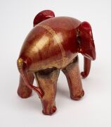 ERCOLE BAROVIER (1889-1974) coral red Murano glass elephant statue with gold foil inclusions, for VETRERIA ARTISTICA BAROVIER & Co., circa 1933, 16cm high, 19cm wide. - 6