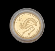 DISCOVER AUSTRALIA: Perth Mint 2011 1/10oz Emu $15 gold proof, "P" mint mark, in coin capsule.