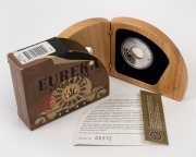 EUREKA STOCKADE: 2004 Perth Mint Eureka Stockade $1 pure silver locket proof featuring encapsulated gold nuggets; offered in presentation case with box and CoA.