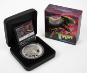 Tuvalu: 5oz SILVER PROOF: 2017 Perth Mint T-Rex Tuvaluan $5 silver coin, limited edition #370/500, in presentation case with CoA and box.