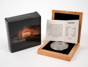 Cook Islands: FLINDERS STREET STATION: 2015 Melbourne Mint $10 2oz silver antiqued proof, number one of a limited edition of 999, in presentation case with box and CoA.