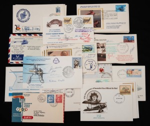 Aerophilately & Flight Covers: 1956 - 1985 collection of flown covers, many signed by the pilots and including hard-to-find items even though they have low AAMC prices. (37 items; all different).