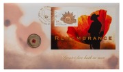 2012 RED POPPY COLOURED $2: Australia Post "Remembrance" PNC, limited edition 11735/20000. The 2012 Red Poppy coins marked the Royal Australian Mint's first foray into producing coloured coins for general circulation.