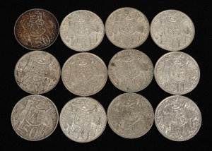 ELIZABETH II, 1966, fifty cents, (12), mixed condition.