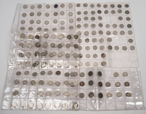 Threepence: 1910-1963 heavily duplicated range in very mixed condition. (Total 202)