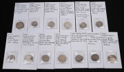 INDIA: PRINCELY STATES: A collection of silver rupees from Assam Gaurinatha Simha, Baroda State, Bengal Presidency, Mughal Farrukhsiyar, Mughal Aurangzeb, Mughal Akbar, Mughal Jahangir, Mughal Jahan and Sikh Sher Singh. Mainly VF-EF. (13)