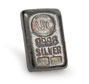 SILVER BULLION: 100gms ABC silver ingot.