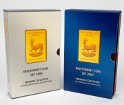 MALAWI: INVESTMENT COINS: Two limited edition sets of Malawi coins in original timber cases, comprising 2007 20 Kwacha 0.5g gold/20 Kwacha 0.5g rose gold/20 Kwacha 0.5g white gold, together with 2009 250 Kwacha 1.24g gold/50 Kwacha 1.24g silver. - 2