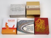PERTH MINT SILVER ISSUES: Group of five coins, all in presentation case with box, comprising 2005 Year Of The Rooster (1oz gilded), 2008 1787 Proclamation Shilling Tribute (0.1935oz), 2014 Abalone Shell (1oz), 2016 Money King (1oz coloured), and 2016 Melb