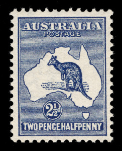 Kangaroos - First Watermark: 2&frac12;d Indigo, beautifully centred single, MUH.