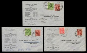 Aerophilately & Flight Covers: October 1934 (AAMC.438 & 438a) MacRobertson Air Race covers carried by Hewitt & Kay; England - Australia (signed by Kay) and England - Australia - New Zealand. (2).