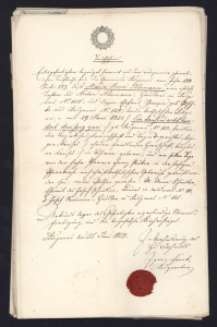AUSTRIA: Group of fifteen documents in German and Czech, dating from 1849 to 1945, mainly detailing business dealings, all bearing appropriate seals, postage and/or duty marks.