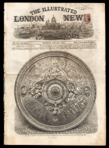 GREAT BRITAIN: January 1860 usage of 1d Red "Stars" tied on an edition of "The Illustrated London News" addressed to ALEXANDRIA, EGYPT. A rare survivor.